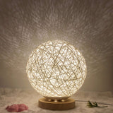 Amazon Hot Selling Creative Linen Table Lamp Novel and Unique LED Intelligent USB7 Color RGB16 Color Remote Control Rattan Ball Lamp