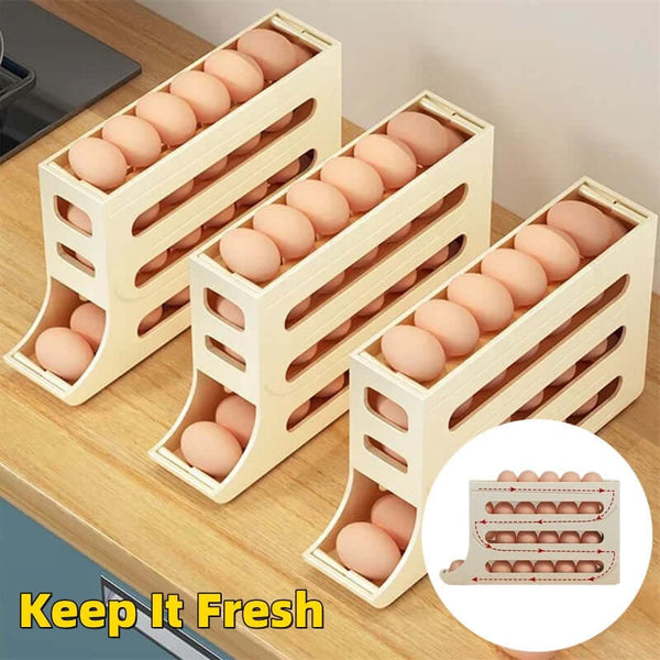 Refrigerator 4-Layer Automatic Egg Roller Sliding Egg Tray