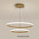 Modern two-ring chandelier lamp with a sleek design, suitable for living rooms or dining areas.