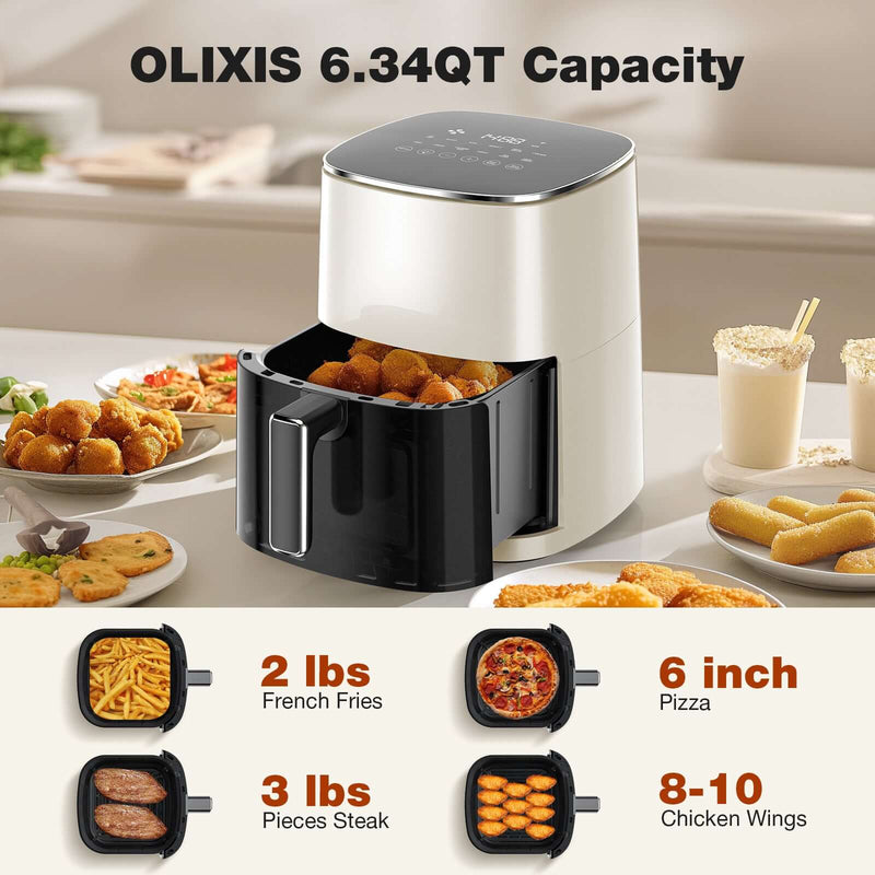 Air Fryer 6 Quart Capacity With Window Square Air Fryer 12-in-1 Air Fry, Roast, Reheat, Dehydrate, Bake, Steam With 400F